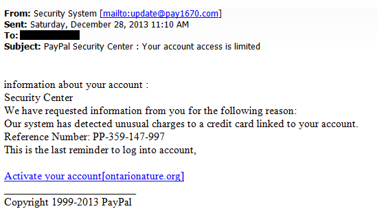 PayPal Security Center Your account access is limited